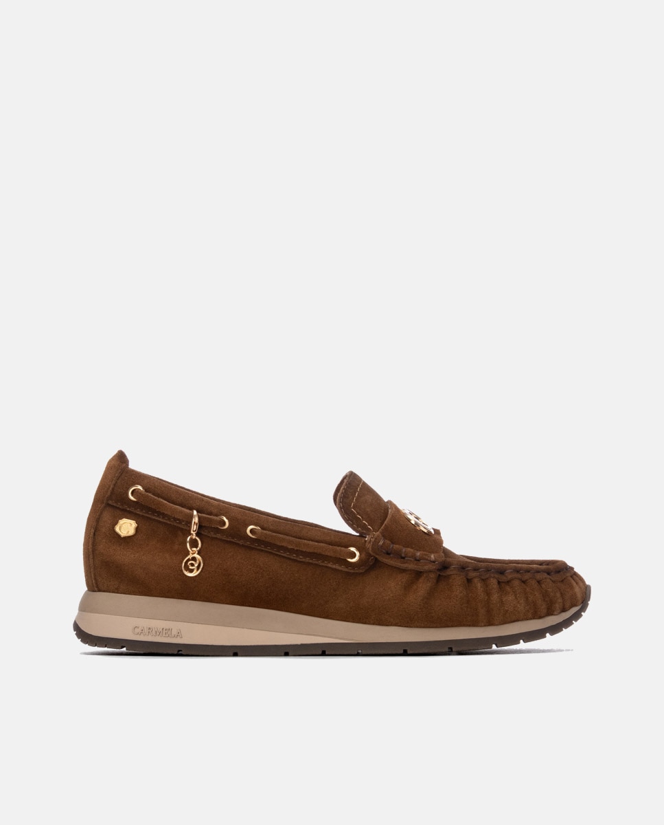 Mocasín de mujer de piel - Carmela - Camel Camel-1