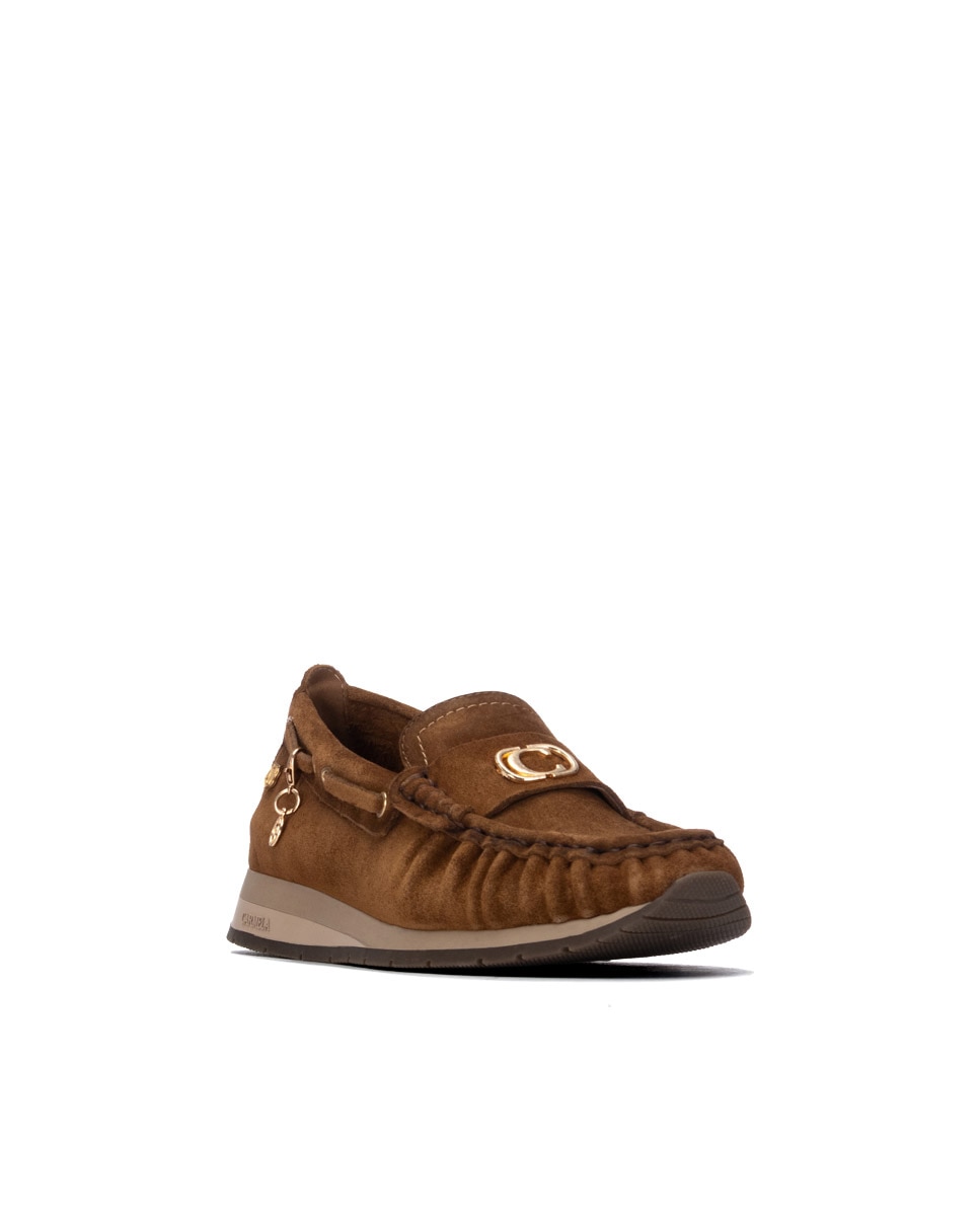 Mocasín de mujer de piel - Carmela - Camel Camel-3