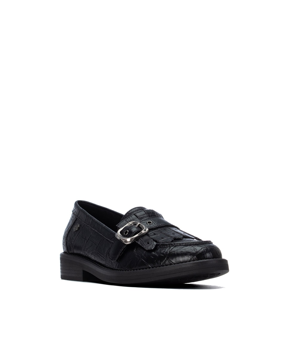 Mocasín de mujer de piel - Carmela - Negro Negro-3