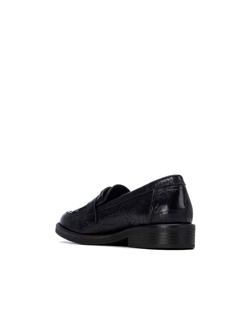 Mocasín de mujer de piel - Carmela - Negro Negro-2