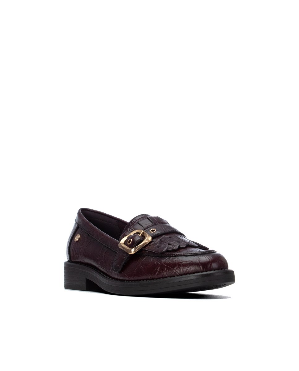 Mocasín de mujer de piel - Carmela - Burdeos Burdeos-3