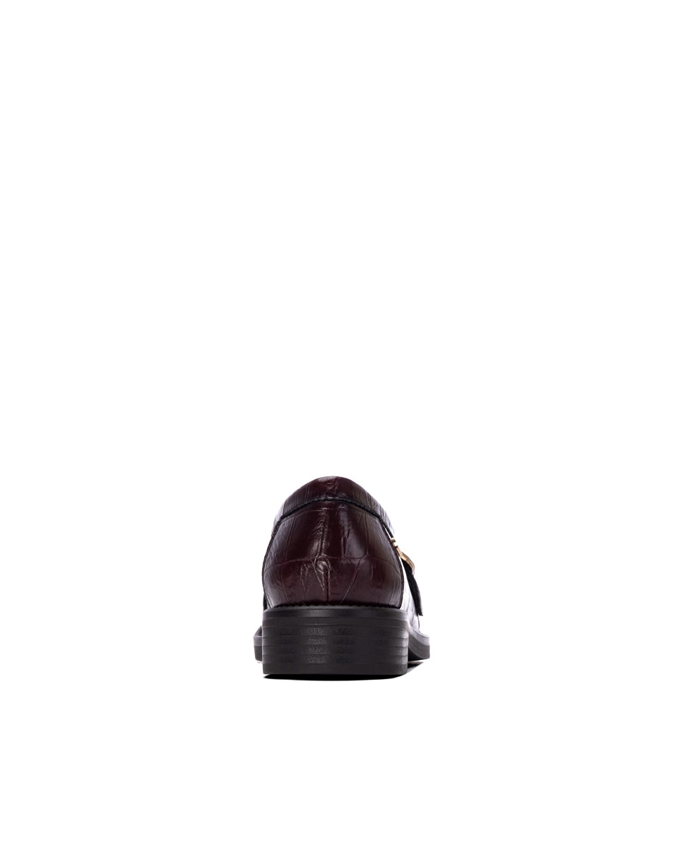 Mocasín de mujer de piel - Carmela - Burdeos Burdeos-5