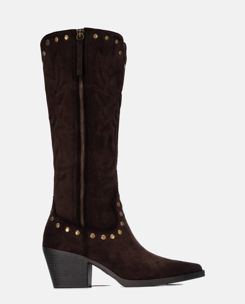 Bota de mujer con cremallera - Xti - Marrón Marrón-1