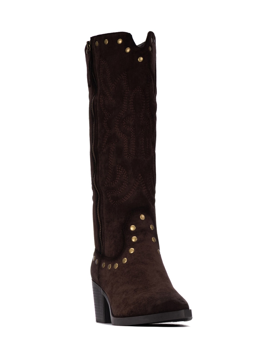 Bota de mujer con cremallera - Xti - Marrón Marrón-3