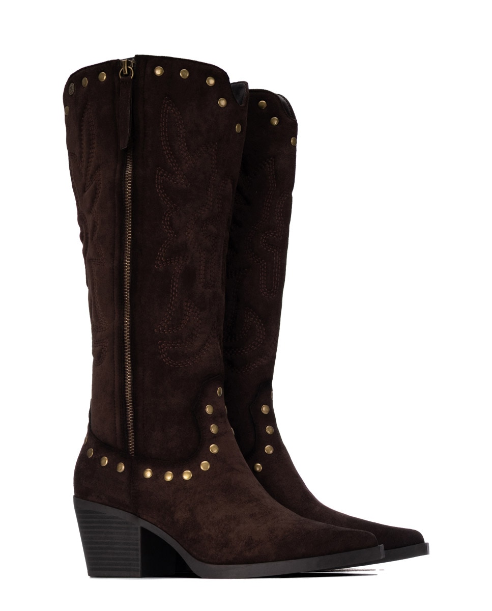 Bota de mujer con cremallera - Xti - Marrón Marrón-5