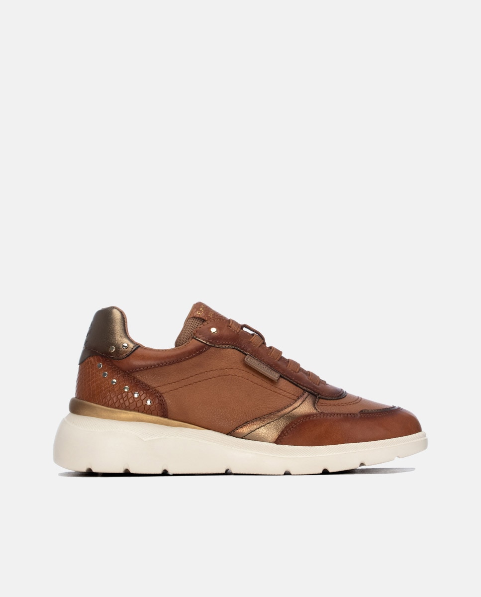 Zapatilla de mujer con cordones - Carmela - Camel Camel-1