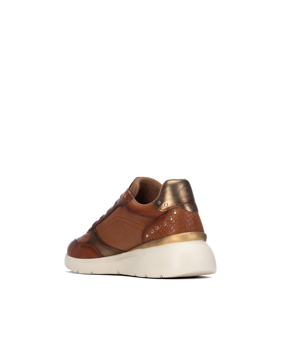 Zapatilla de mujer con cordones - Carmela - Camel Camel-2
