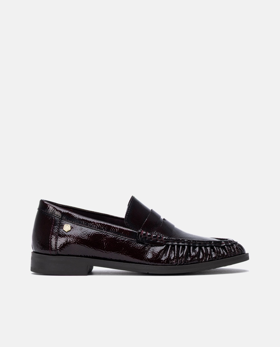 Mocasín de mujer de piel - Carmela - Burdeos Burdeos-1