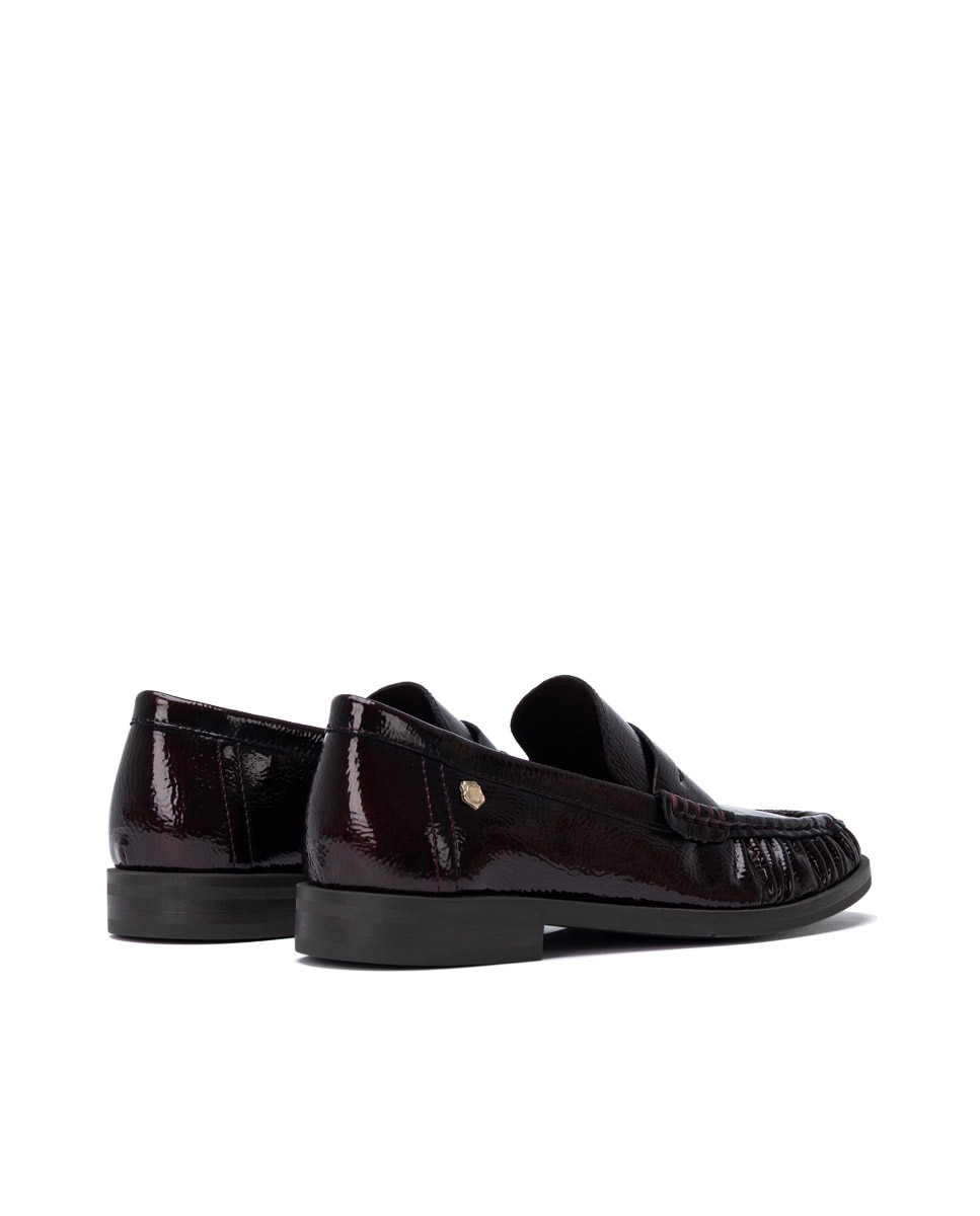 Mocasín de mujer de piel - Carmela - Burdeos Burdeos-8