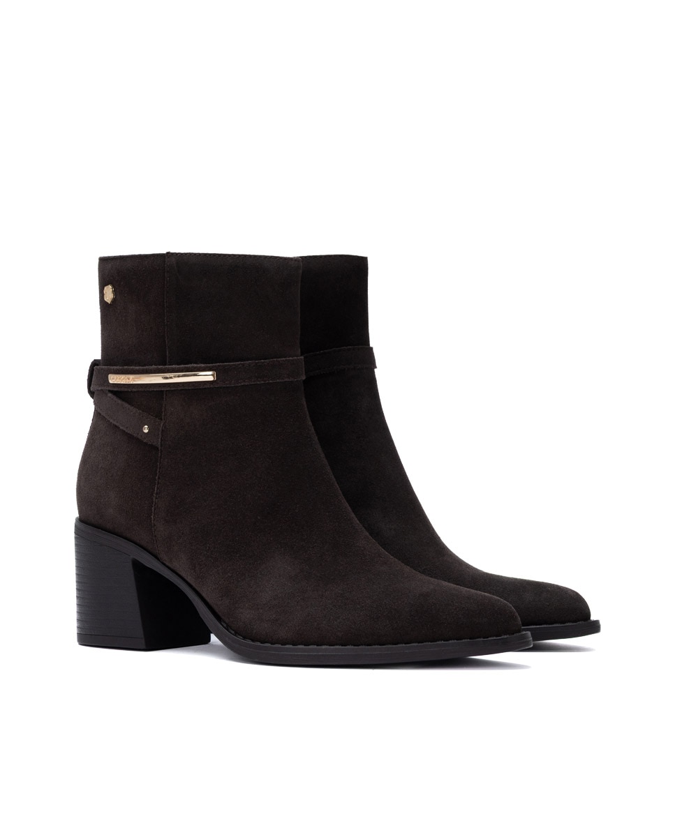 Botines de mujer con cremallera - Carmela - Marrón Marrón-4