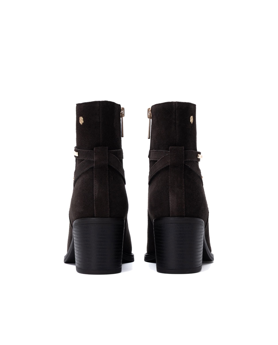 Botines de mujer con cremallera - Carmela - Marrón Marrón-5