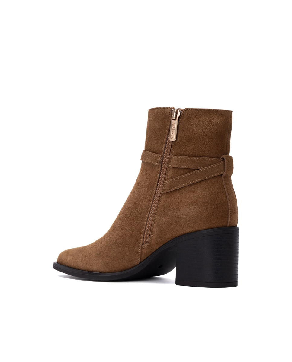 Botines de mujer con cremallera - Carmela - Camel Camel-2