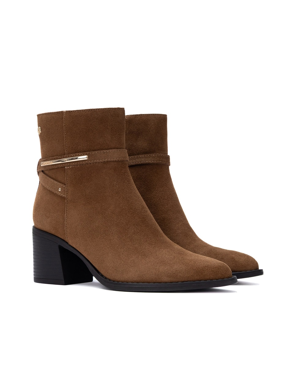 Botines de mujer con cremallera - Carmela - Camel Camel-4