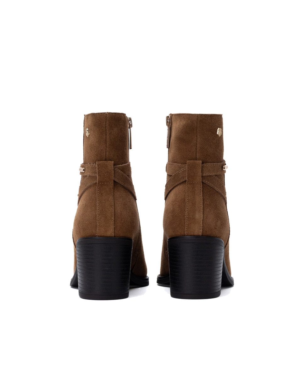 Botines de mujer con cremallera - Carmela - Camel Camel-5