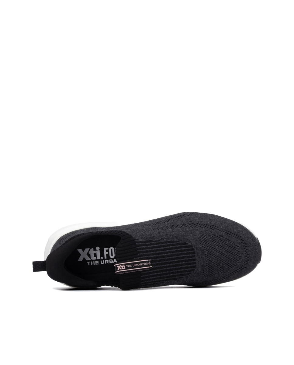 Zapatilla de mujer con cordones - Xti - Negro Negro-5