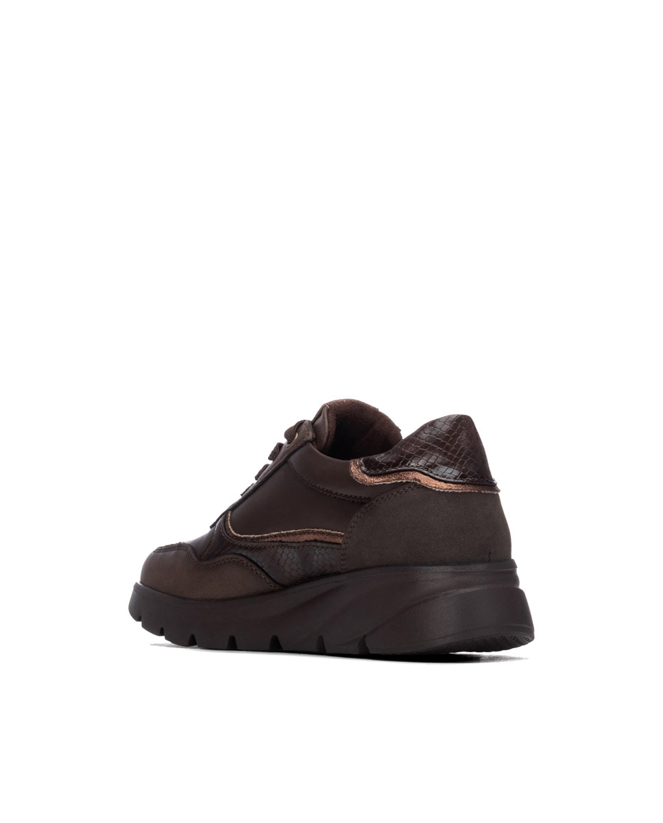 Zapatilla de mujer con cordones - Xti - Marrón Marrón-2
