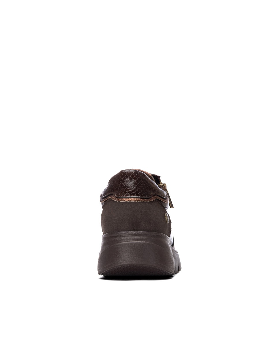 Zapatilla de mujer con cordones - Xti - Marrón Marrón-8