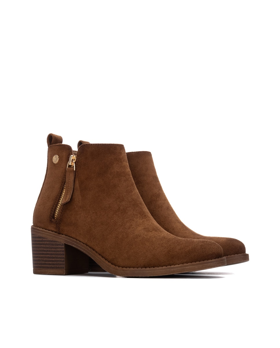 Botines de mujer con cremallera - Xti - Camel Camel-4