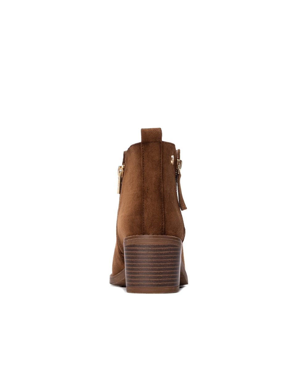 Botines de mujer con cremallera - Xti - Camel Camel-5
