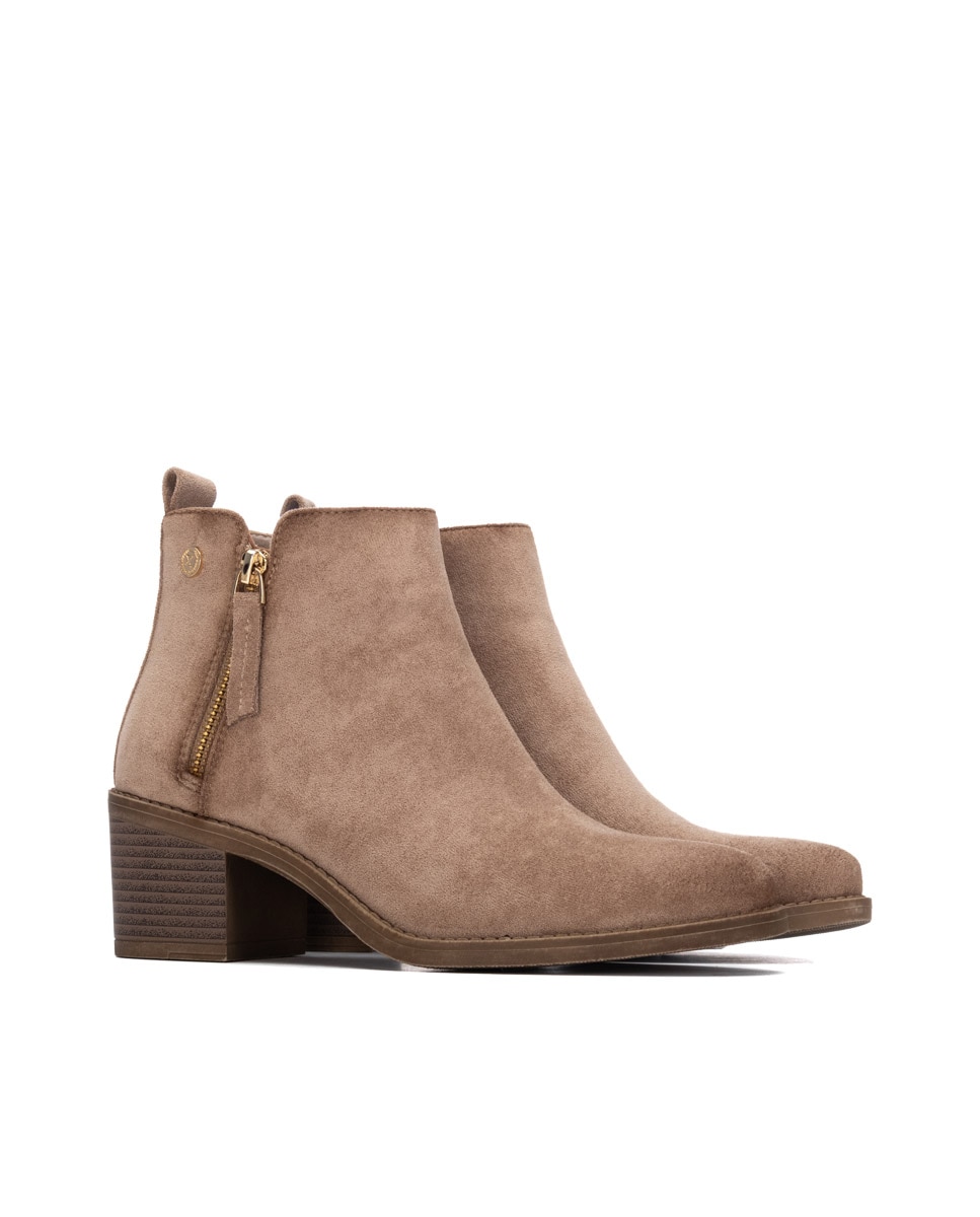 Botines de mujer con cremallera - Xti - Beige Beige-4