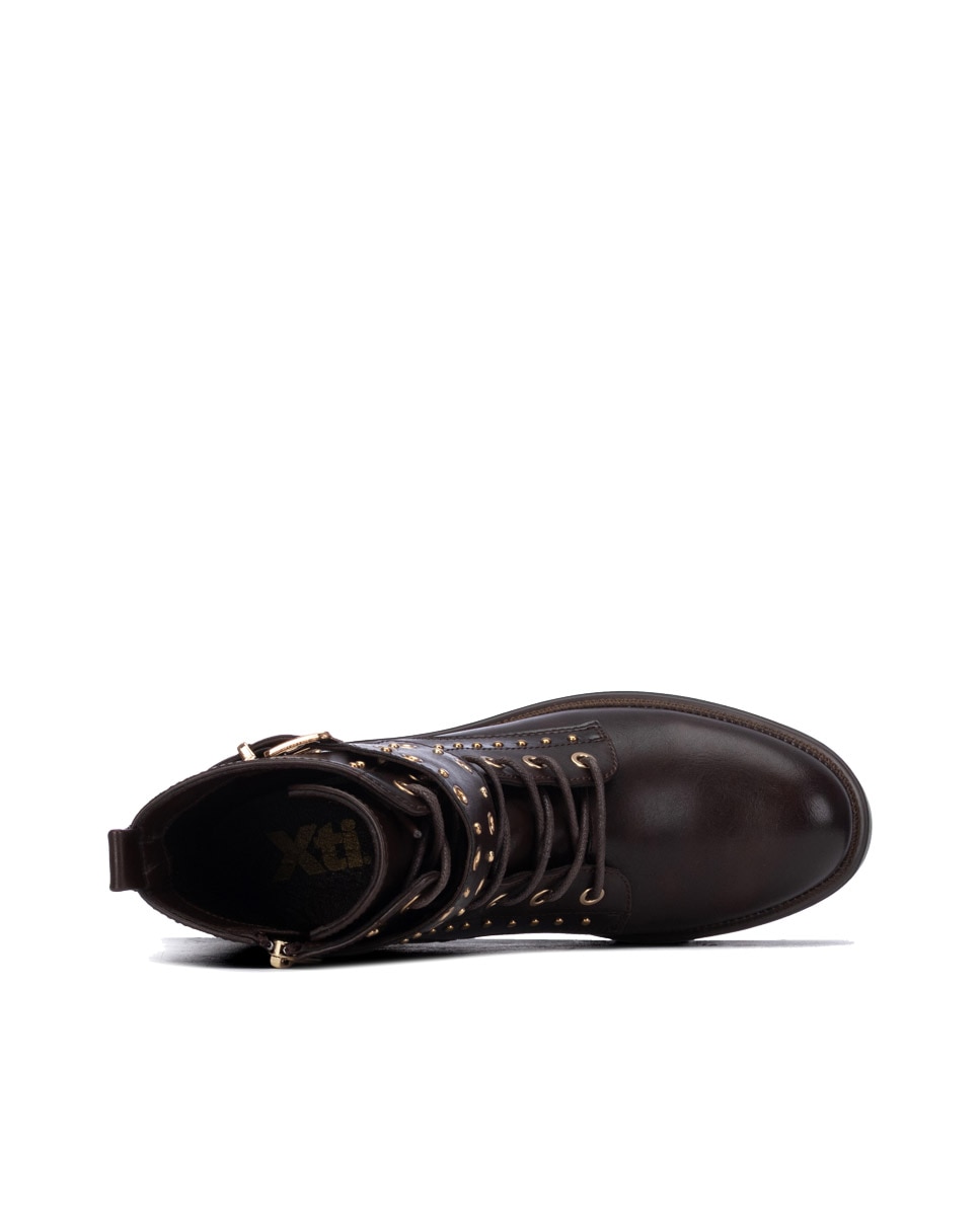 Botín de mujer con cordones - Xti - Marrón Marrón-5