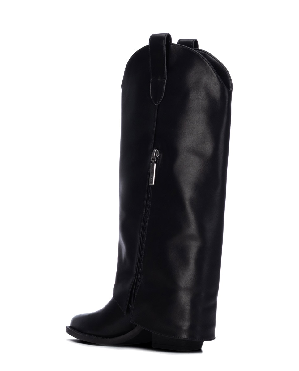 Bota de mujer con cremallera - Refresh - Negro Negro-3
