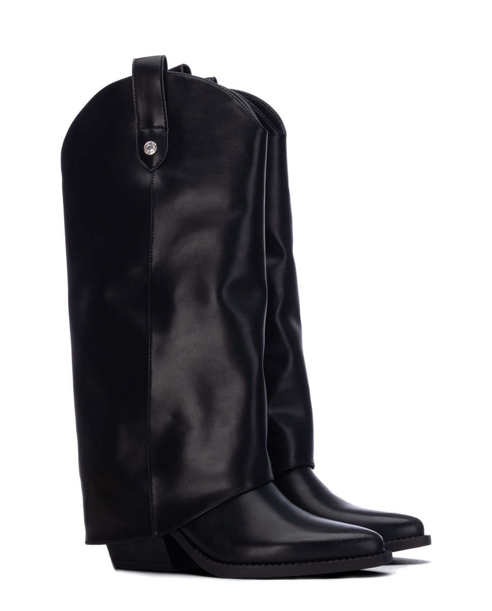 Bota de mujer con cremallera - Refresh - Negro Negro-4