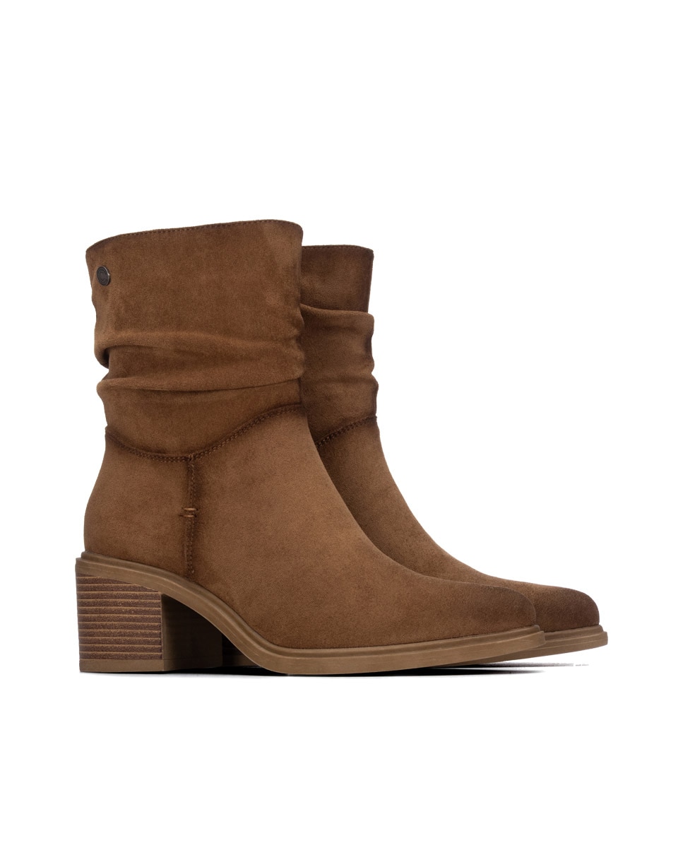 Botines de mujer con cremallera - Refresh - Camel Camel-4