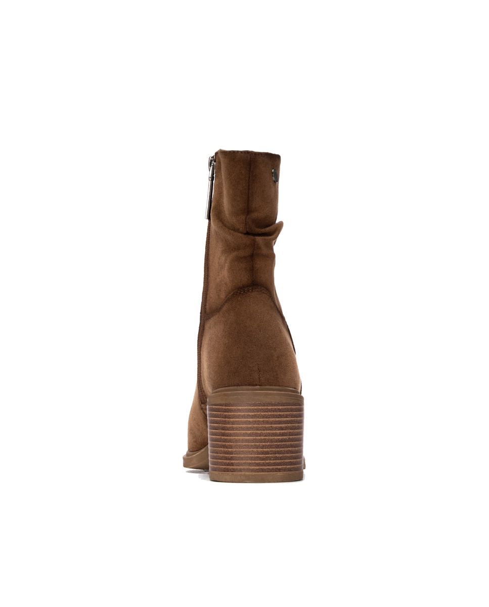 Botines de mujer con cremallera - Refresh - Camel Camel-5