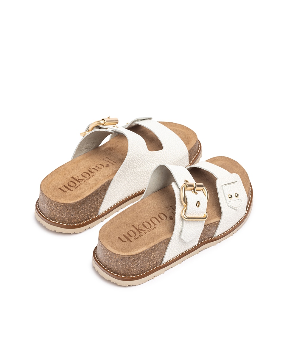 Sandalias de tacón de mujer de piel - Yokono - Blanco Blanco-4