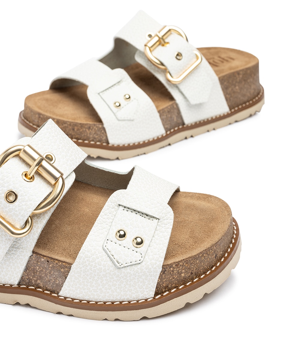 Sandalias de tacón de mujer de piel - Yokono - Blanco Blanco-6