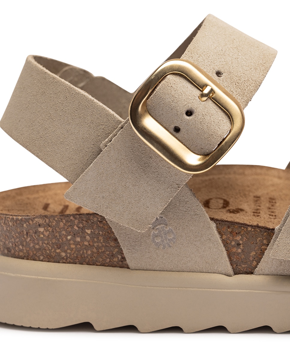 Sandalias planas de mujer de piel - Yokono - Beige Beige-5
