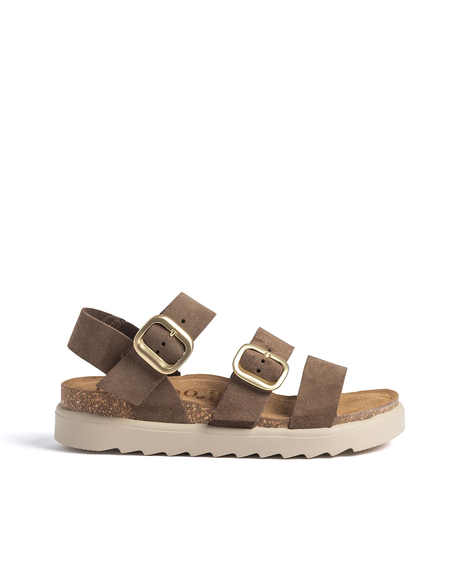 Sandalias planas de mujer de piel - Marrón oscuro Marrón oscuro-1