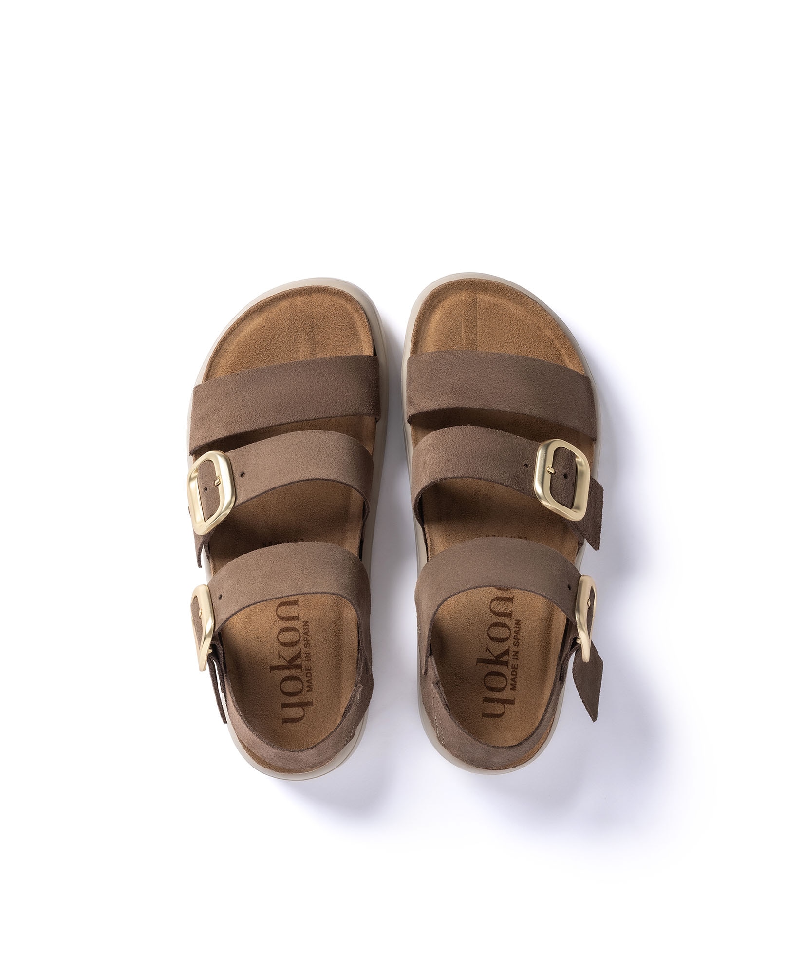 Sandalias planas de mujer de piel - Marrón oscuro Marrón oscuro-5