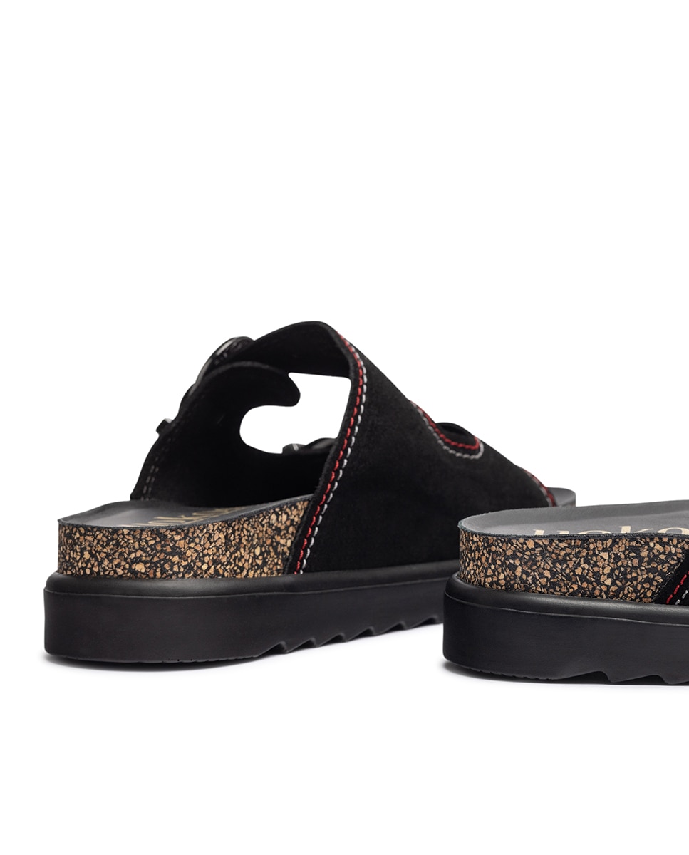Sandalias planas de mujer de piel - Yokono - Negro Negro-2