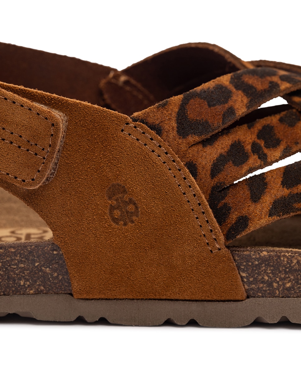 Sandalias planas de mujer de piel - Yokono - Marrón / Naranja Marrón / Naranja-2