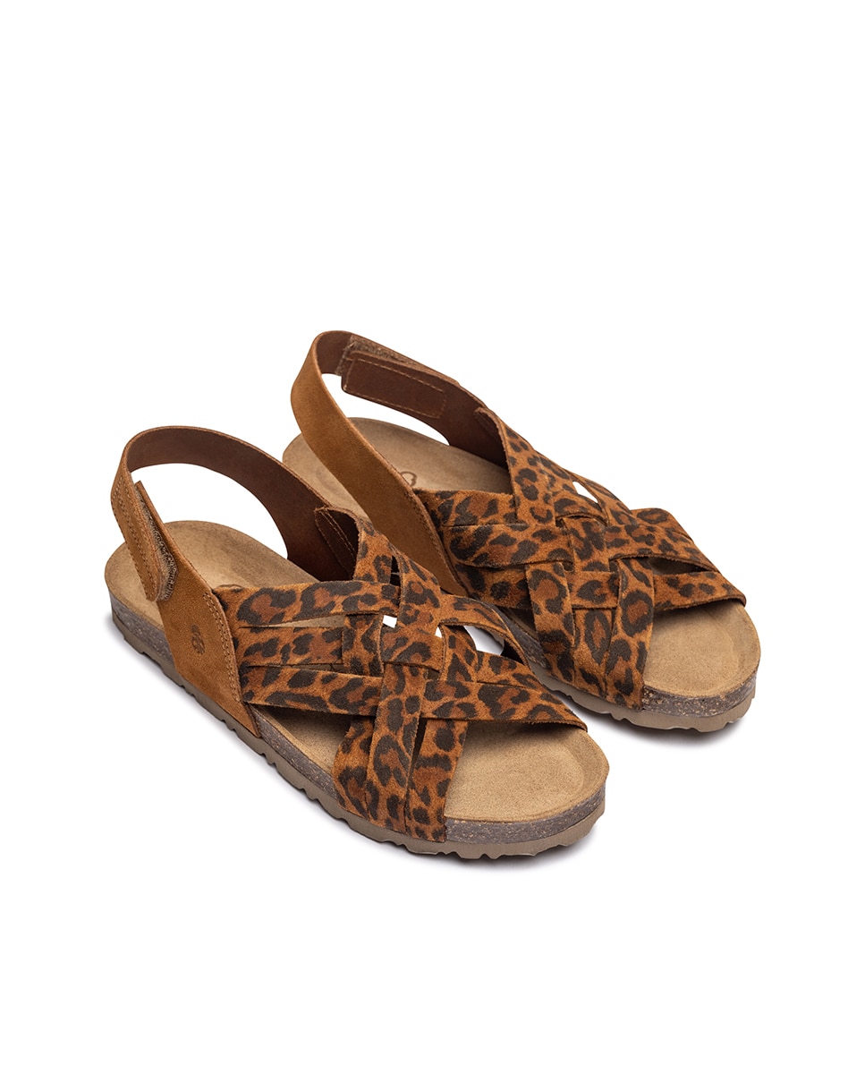Sandalias planas de mujer de piel - Yokono - Marrón / Naranja Marrón / Naranja-3