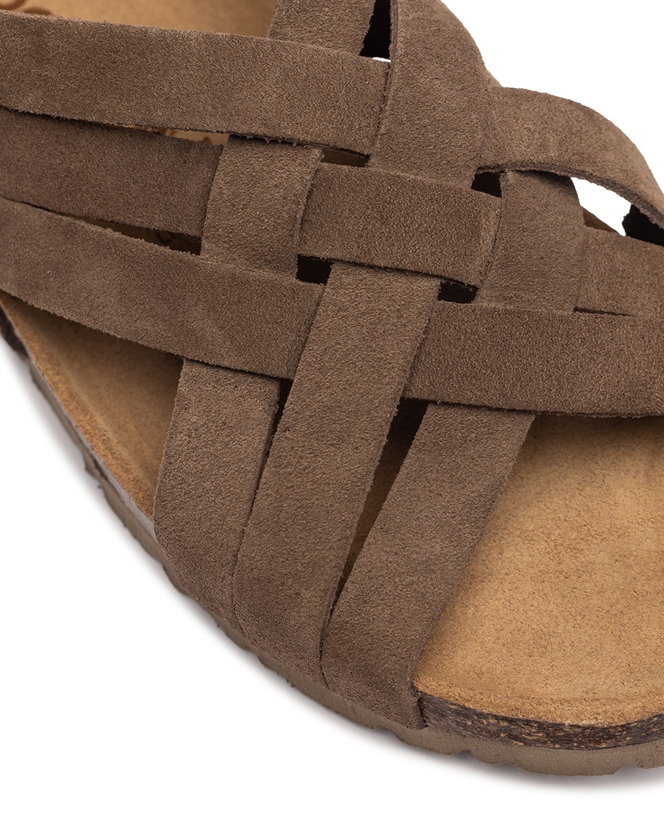 Sandalias planas de mujer de piel - Yokono - Marrón Marrón-2