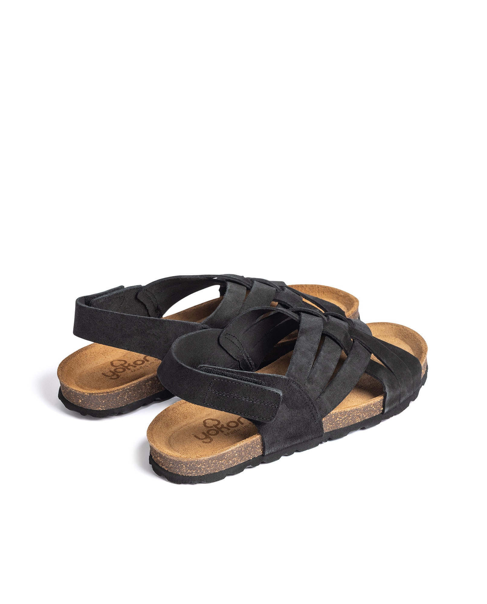 Sandalias planas de mujer de piel - Yokono - Negro Negro-4