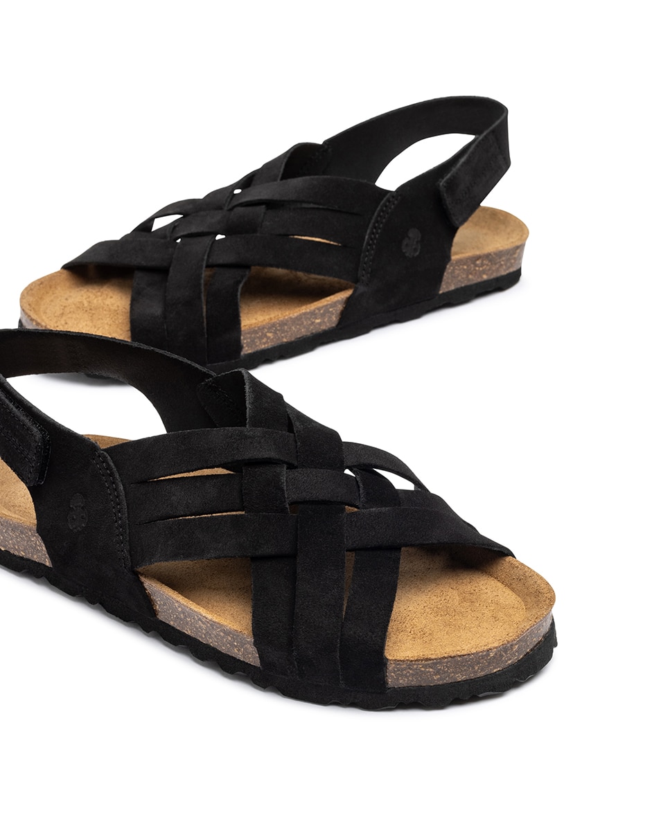 Sandalias planas de mujer de piel - Yokono - Negro Negro-6