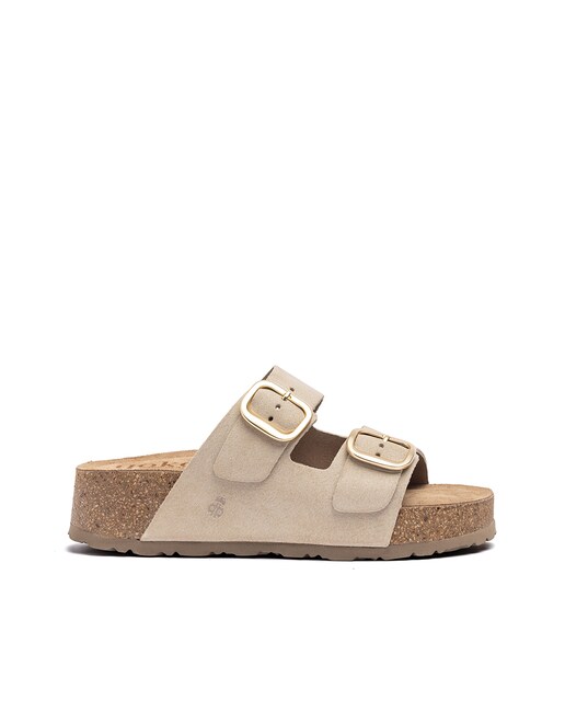 Imagen 0 de Sandalias de plataforma de mujer de piel