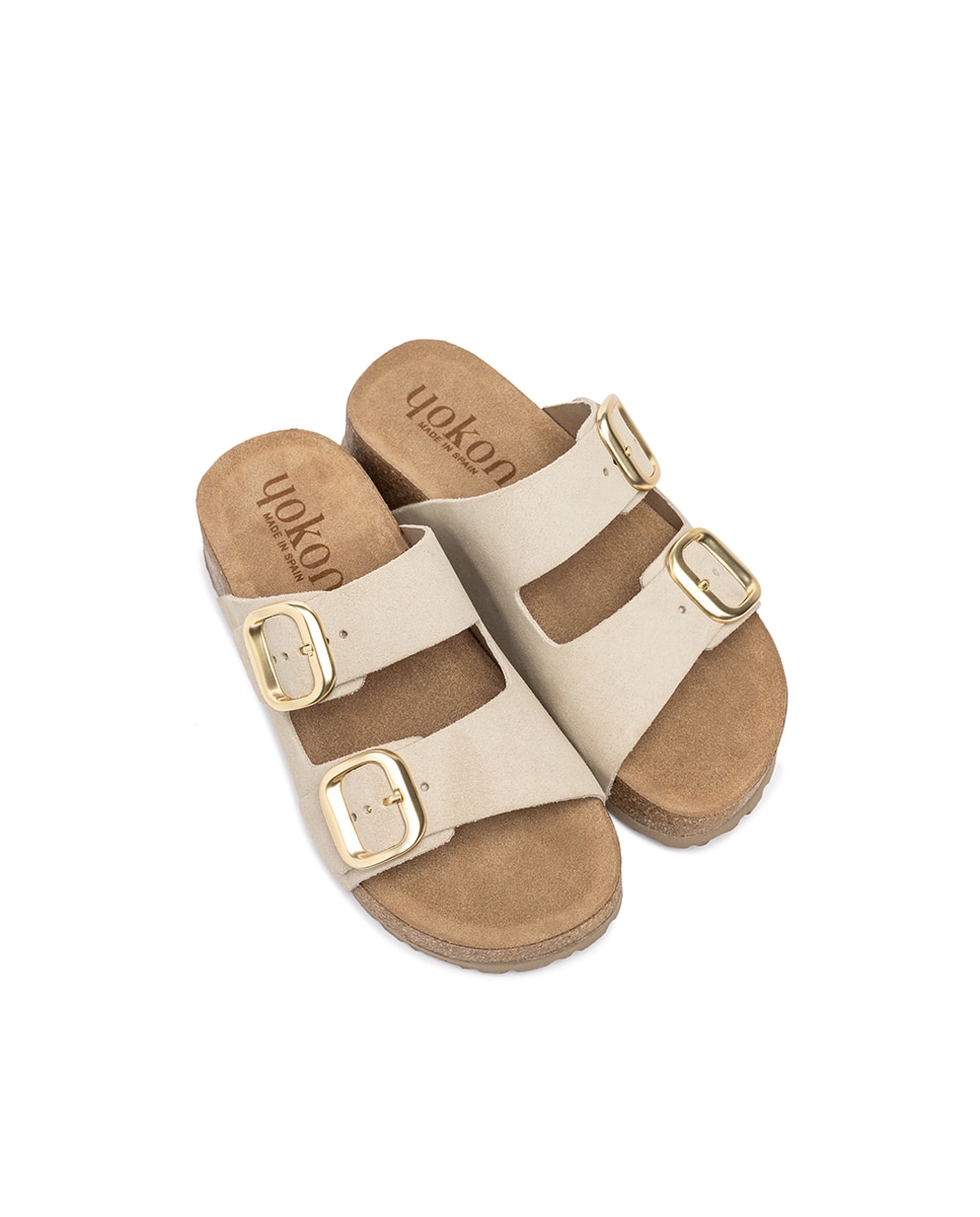 Sandalias de tacón de mujer de piel - Yokono - Beige Beige-6