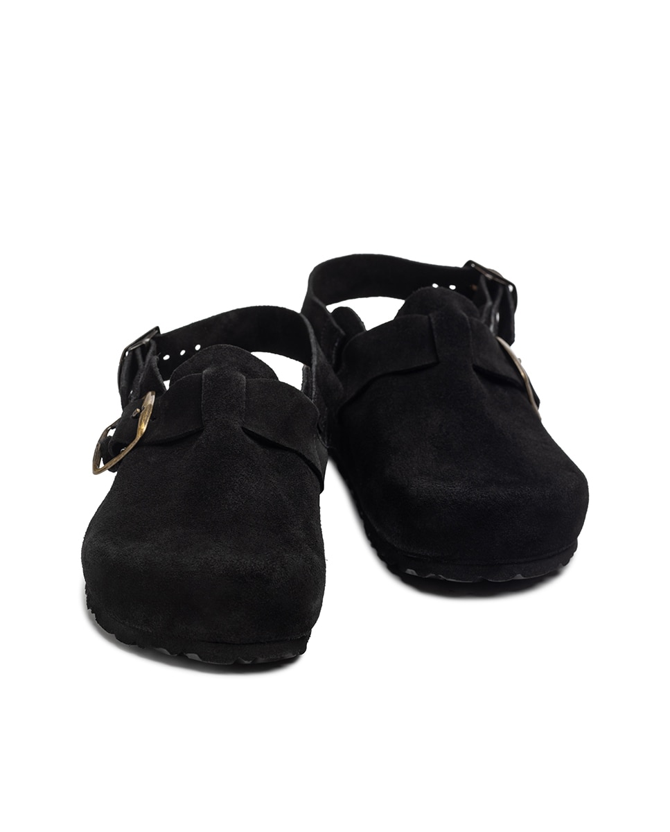 Zuecos planos de mujer de piel - Yokono - Negro Negro-5