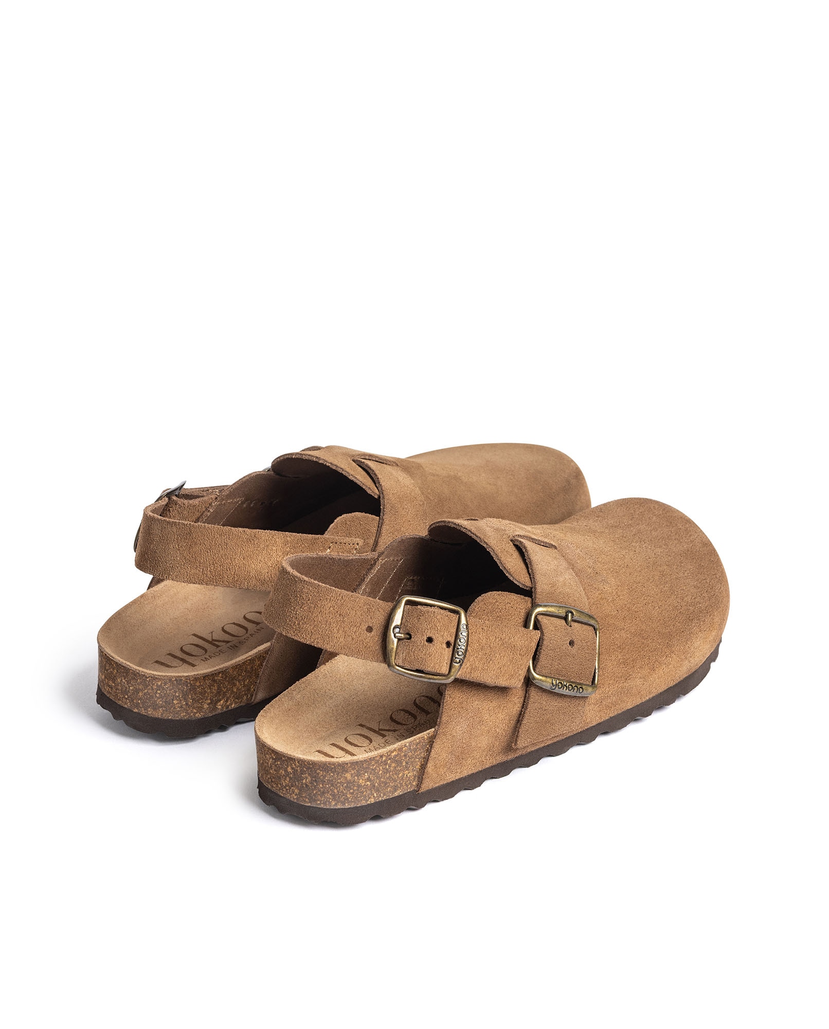 Zuecos planos de mujer de piel - Yokono - Beige Beige-4