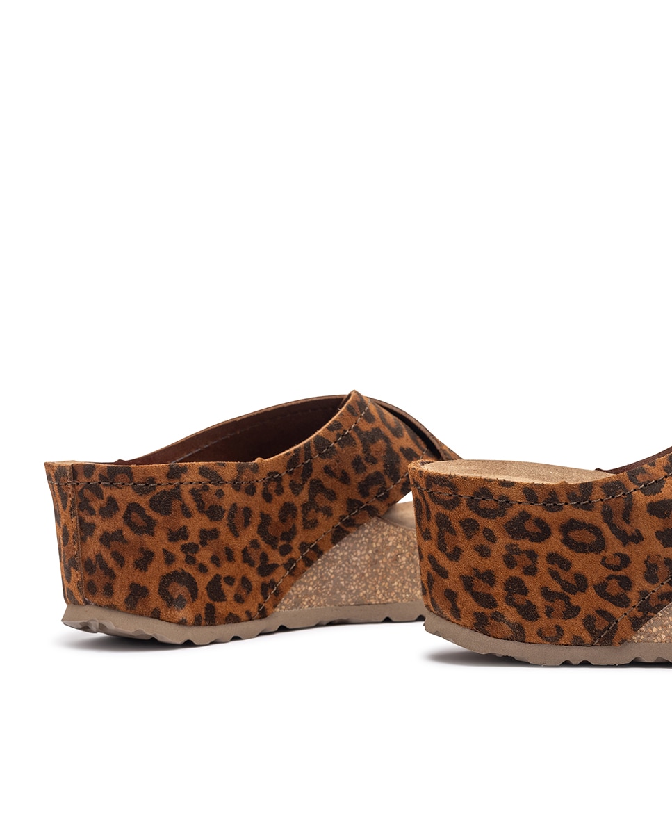 Sandalias de cuña de mujer de piel - Yokono - Estampado Estampado-2