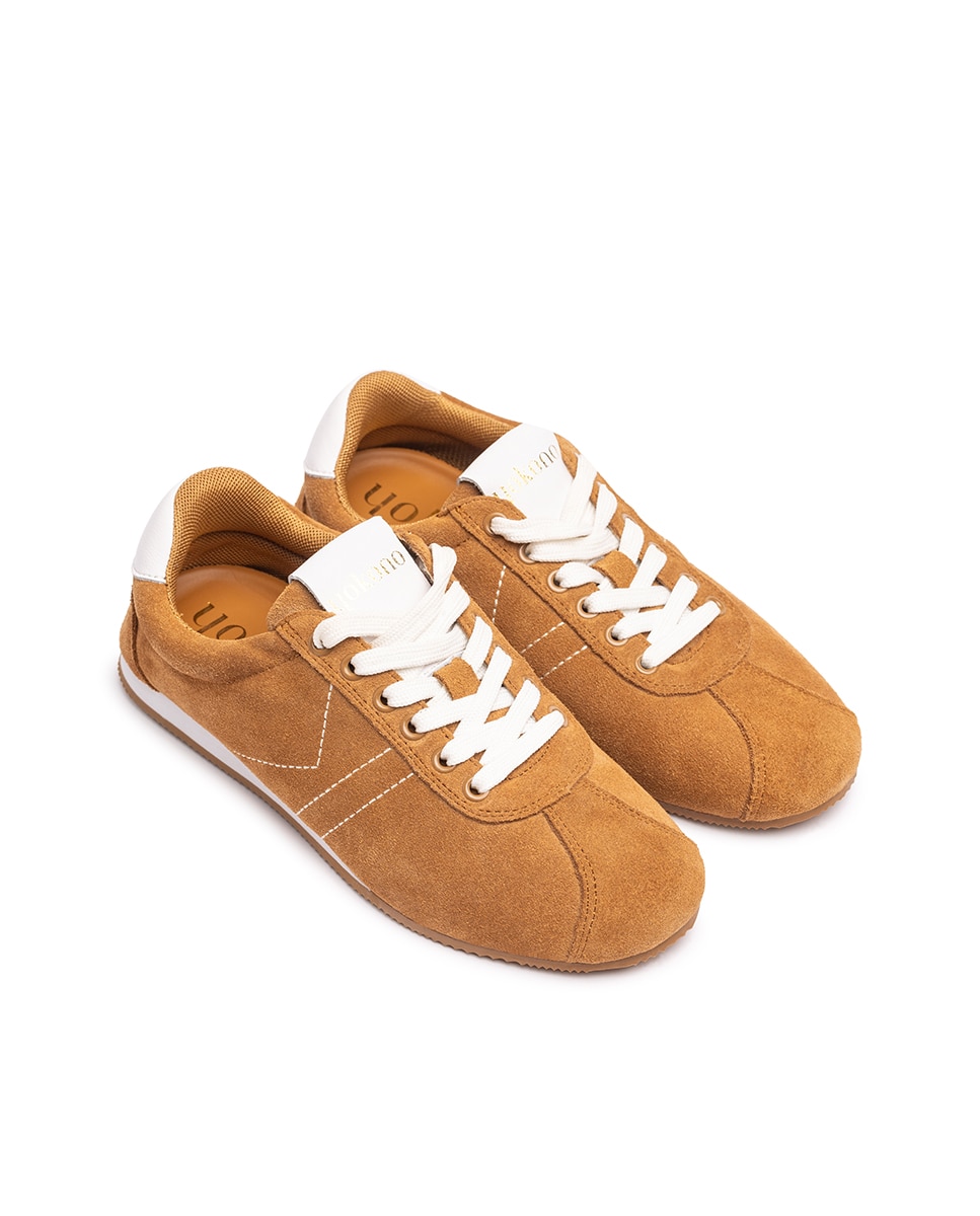 Yokono - Zapatillas de serraje de mujer con cordones.