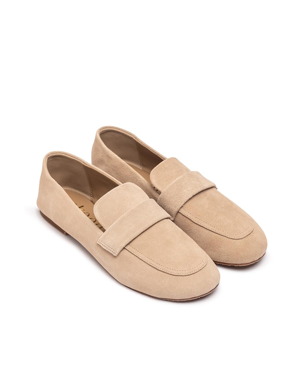 Zapatos planos de mujer de piel - Yokono - Beige Beige-3