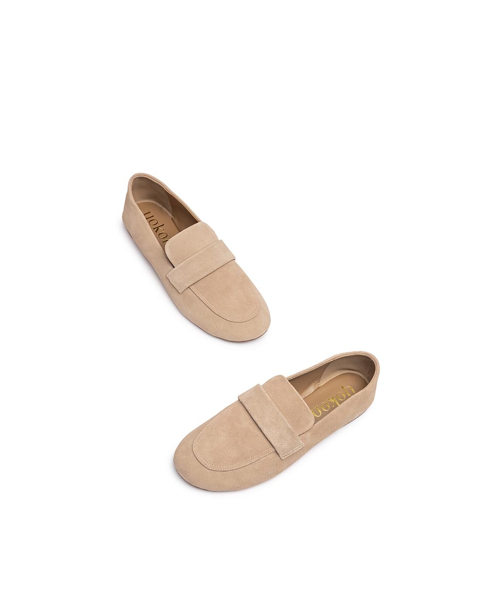 Zapatos planos de mujer de piel - Yokono - Beige Beige-5