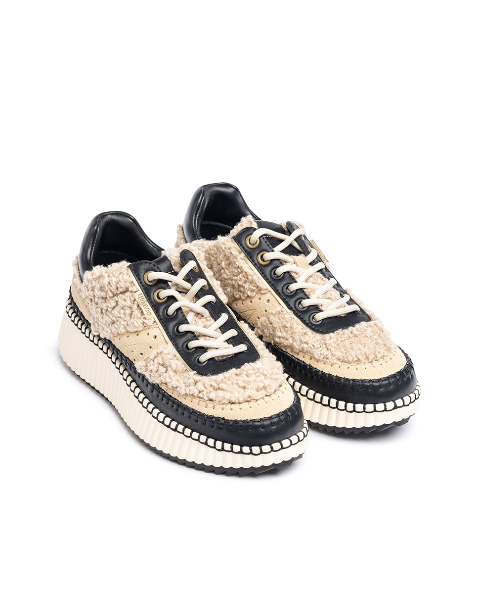 Zapatillas de mujer de piel - Yokono - Blanco Blanco-2