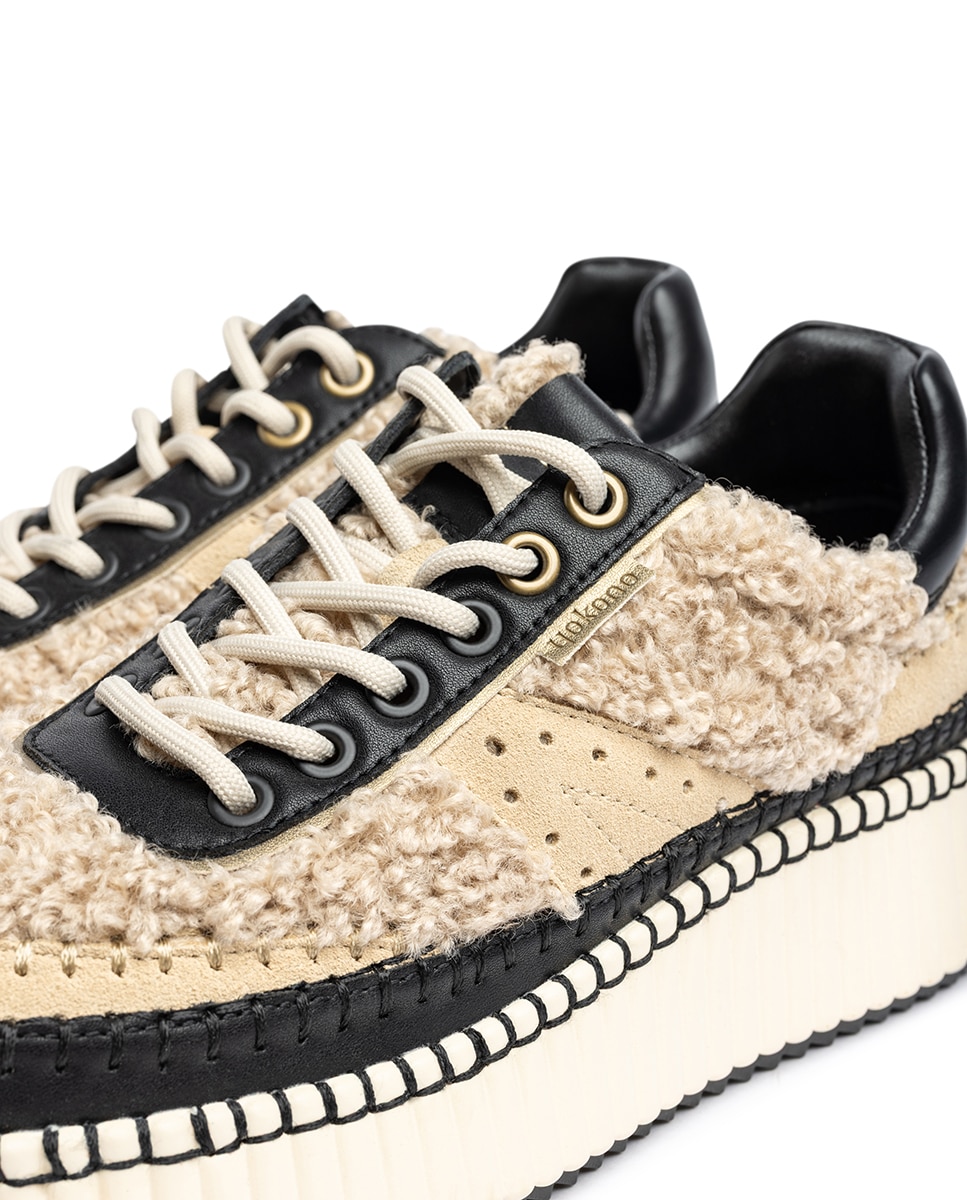Zapatillas de mujer de piel - Yokono - Blanco Blanco-4